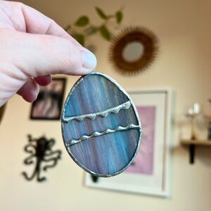 Beautiful hues of blue and purple stained glass